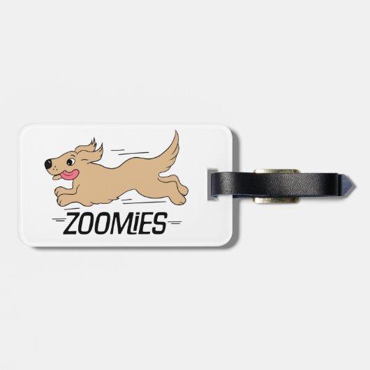 Dog Zoomies Funny Gepäckanhänger (Rückseite horizontal)