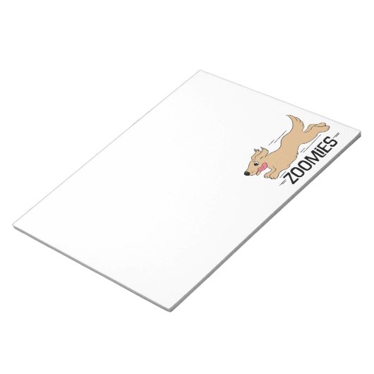 Dog Zoomies Funny Notizblock (angewinkelt)