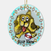 Dog zur Wiedergabe Keramik Ornament (Links)