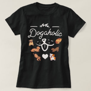 dogaholischer T - Shirt  Hundeliebhaber lila T - S