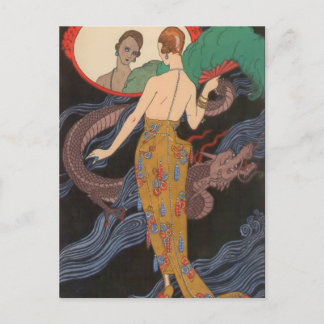 Dogaresse Abend Gown von George Barbier Postkarte