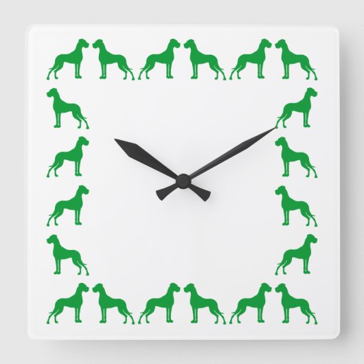 Dogaufhr Quadratische Wanduhr (Vorderseite)