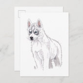 DogAugust 2019 Sibirische Husky-Welpenpostkarte Ankündigungspostkarte (Vorne/Hinten)