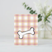 Dogbone mit Tartan Background - Postkarte (Stehend Vorderseite)