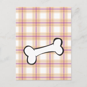 Dogbone mit Tartan Background - Postkarte