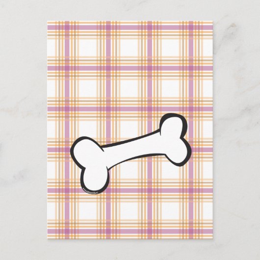 Dogbone mit Tartan Background - Postkarte (Vorderseite)