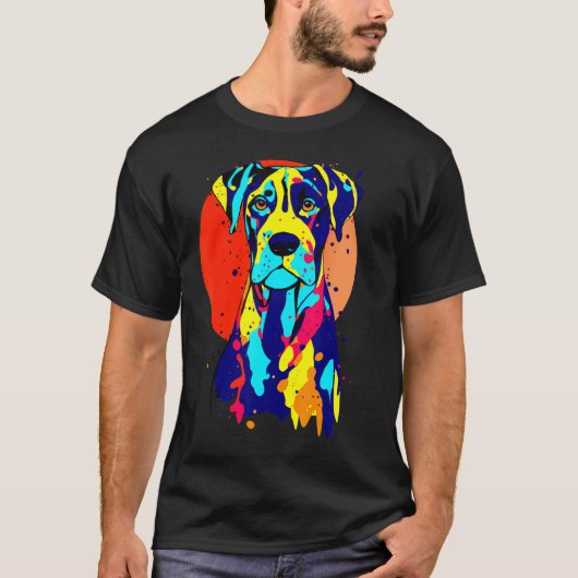 Dogbreed Great Dane Pop Colorful T-Shirt (Vorderseite)