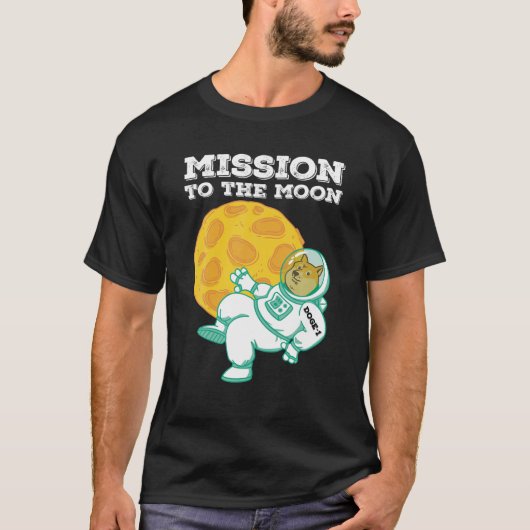 Doge-1 Mission zum Mond Dogecoin Hodl Funny Cry T-Shirt (Vorderseite)