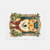 Doge Christmas Swea Shiba Inu Mens Long  Fleecedecke (Vorderseite (Horizontal))