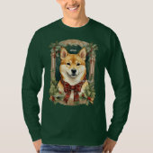 Doge Christmas Sweatshirt (Shiba Inu) Herren Long T-Shirt (Vorderseite)