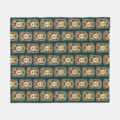 Doge Christmas Wow Fleece Blanket (Vorderseite (Horizontal))