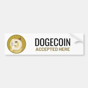 Doge Coin akzeptiert hier Fensteraufkleber Decal Autoaufkleber