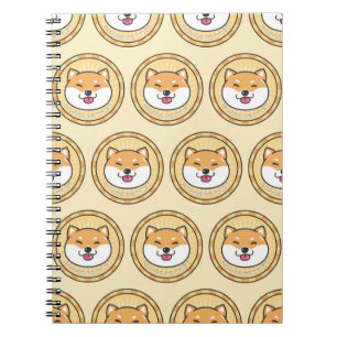 Doge Coin Krypto-Währung Hintergrund Notizblock