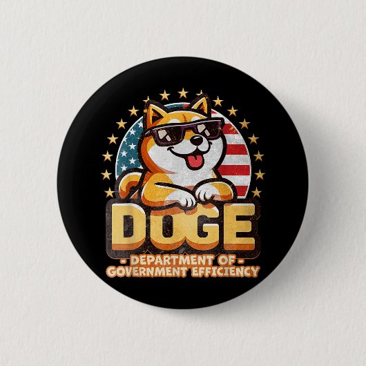Doge D.o.g. Department of Government Efficiency Button (Vorderseite)