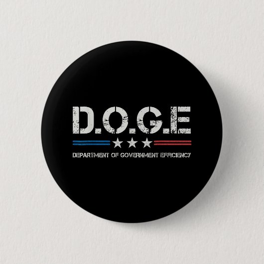 Doge D.o.g. Department of Government Efficiency Button (Vorderseite)