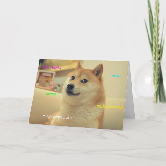 Doge danken Ihnen zu kardieren Dankeskarte (Vorderseite)