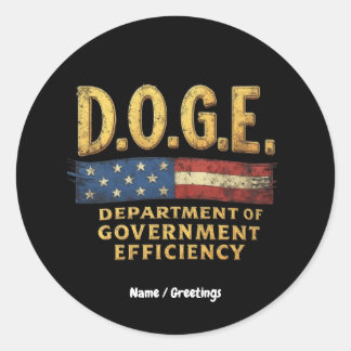 DOGE Department of Government Efficiency Runder Aufkleber
