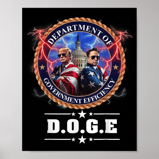 Doge Department of Government Efficiency Trump 47  Poster (Vorne)