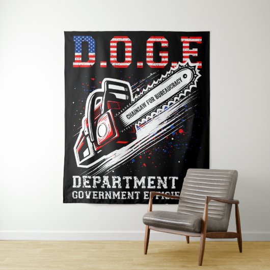 DOGE Department of Government Efficiency Wandteppich (Beispiel)