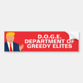 DOGE Department of Greedy Elites lustige Parodie Autoaufkleber (Vorne)