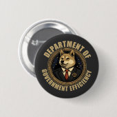 Doge Dog des Ministeriums für Regierungseffizienz Button (Vorne & Hinten)