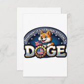 Doge Dog des Ministeriums für Regierungseffizienz Dankeskarte (Vorne/Hinten)