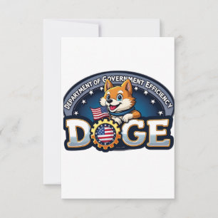 Doge Dog des Ministeriums für Regierungseffizienz Dankeskarte