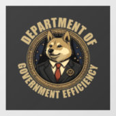 Doge Dog des Ministeriums für Regierungseffizienz Fensteraufkleber (Blatt)