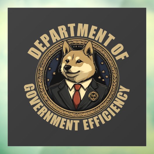 Doge Dog des Ministeriums für Regierungseffizienz Fensteraufkleber (Blatt 3)