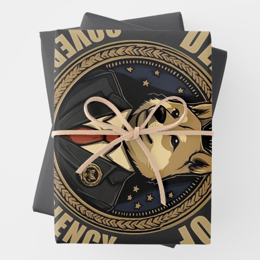 Doge Dog des Ministeriums für Regierungseffizienz Geschenkpapier Set (Beispiel)