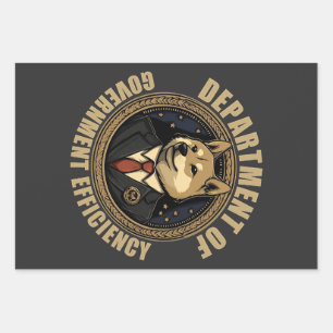 Doge Dog des Ministeriums für Regierungseffizienz Geschenkpapier Set