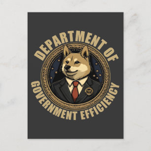 Doge Dog des Ministeriums für Regierungseffizienz Postkarte