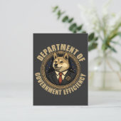 Doge Dog des Ministeriums für Regierungseffizienz Postkarte (Stehend Vorderseite)