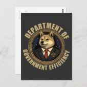Doge Dog des Ministeriums für Regierungseffizienz Postkarte (Vorne/Hinten)