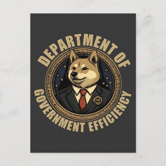Doge Dog des Ministeriums für Regierungseffizienz Postkarte (Vorderseite)