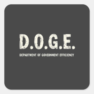 Doge Dog des Ministeriums für Regierungseffizienz Quadratischer Aufkleber