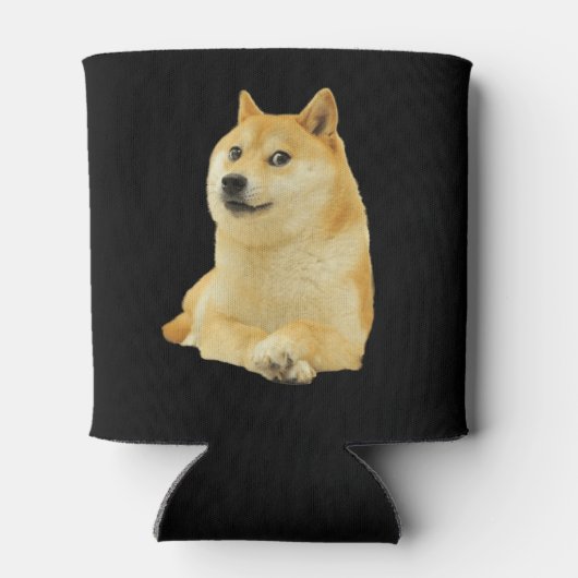 Doge Dog Meme Doppelseitiges Schwarz Dosenkühler (Rückseite)