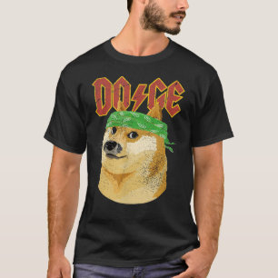Doge Dogecoin Logo Meme Funny Retro Vintag Distore T-Shirt