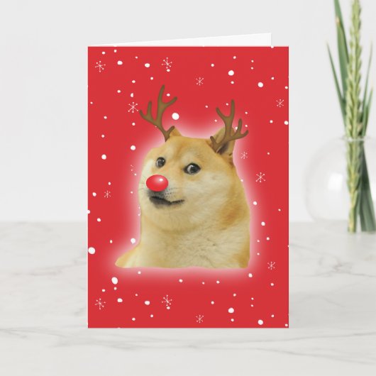 Doge Dogright Doggo Dog Weihnachtsmeme Karte rot (Vorderseite)