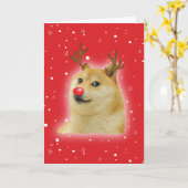 Doge Dogright Doggo Dog Weihnachtsmeme Karte rot (Gelbe Blume)