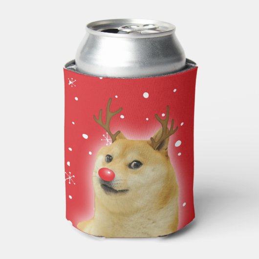 Doge Dogright Doggo Dog Weihnachtsmeme Karte rot Dosenkühler (Kanne Vorderseite)