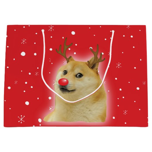 Doge Dogright Doggo Dog Weihnachtsmeme Karte rot Große Geschenktüte (Vorderseite)