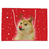 Doge Dogright Doggo Dog Weihnachtsmeme Karte rot Große Geschenktüte (Rückseite)