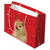 Doge Dogright Doggo Dog Weihnachtsmeme Karte rot Große Geschenktüte (Vorderseite Schrägansicht)