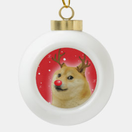 Doge Dogright Doggo Dog Weihnachtsmeme Karte rot Keramik Kugel-Ornament