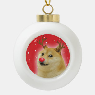 Doge Dogright Doggo Dog Weihnachtsmeme Karte rot Keramik Kugel-Ornament