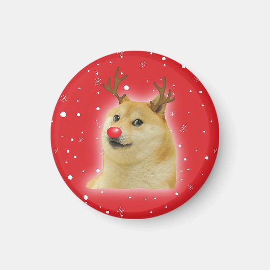 Doge Dogright Doggo Dog Weihnachtsmeme Karte rot Magnet (Vorne)