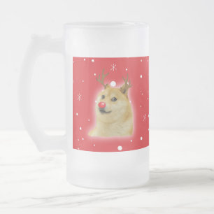 Doge Dogright Doggo Hund Weihnachten Meme Karte ro Mattglas Bierglas