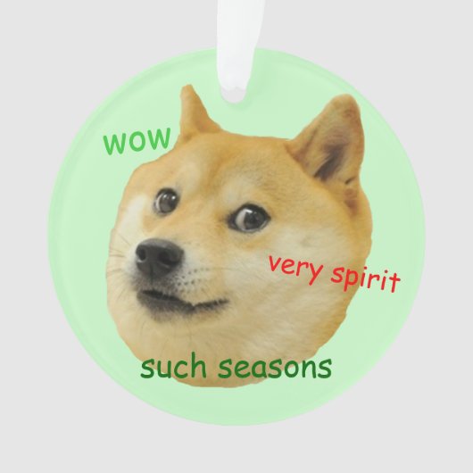 Doge Funny Meme Green Ornament (Vorderseite)