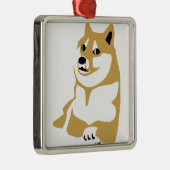 Doge - Internet meme Silbernes Ornament (Rechts)